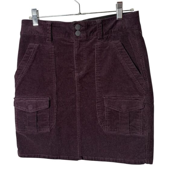 Democracy Dresses & Skirts - Democracy “Ab”solution Corduroy Utility Mini Skirt Size 2 Plum Stretch Pockets